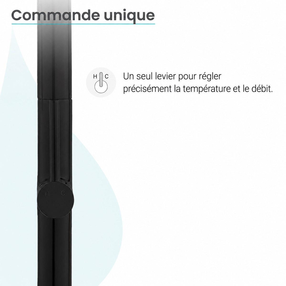 Chalet — Mitigeur de cuisine à ressort avec douchette, noir mat