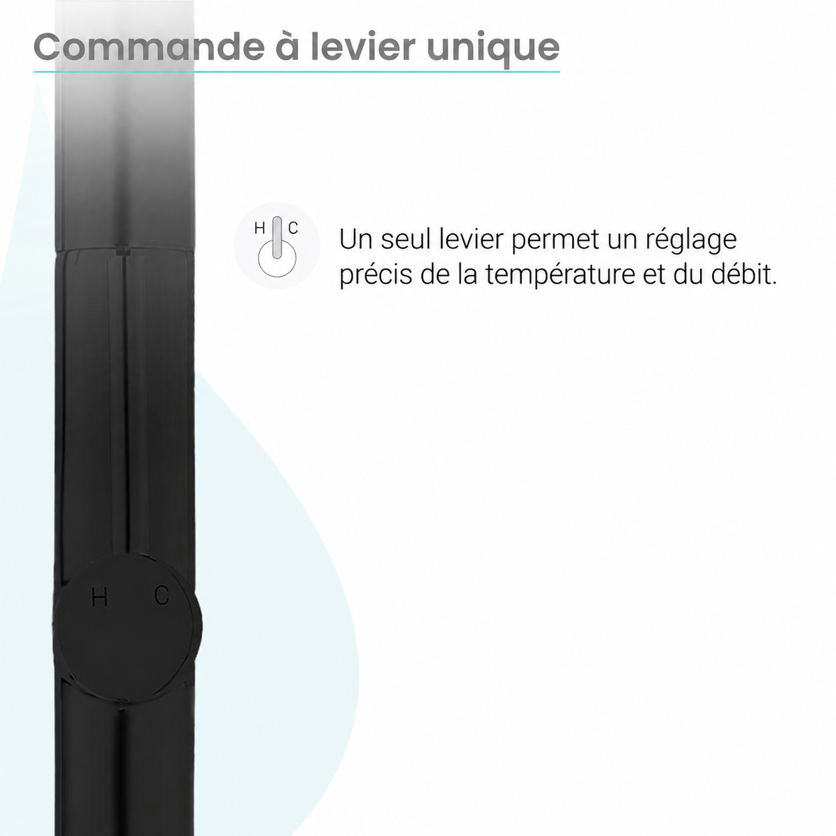 Chalet — Mitigeur de cuisine avec douchette extractible, noir mat
