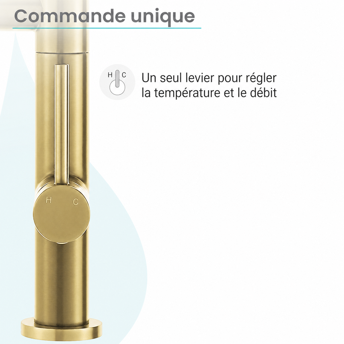 Nouvet Poignée unique, Pull-Down mitigeur de cuisine avec Pot Filler – finition or brossé