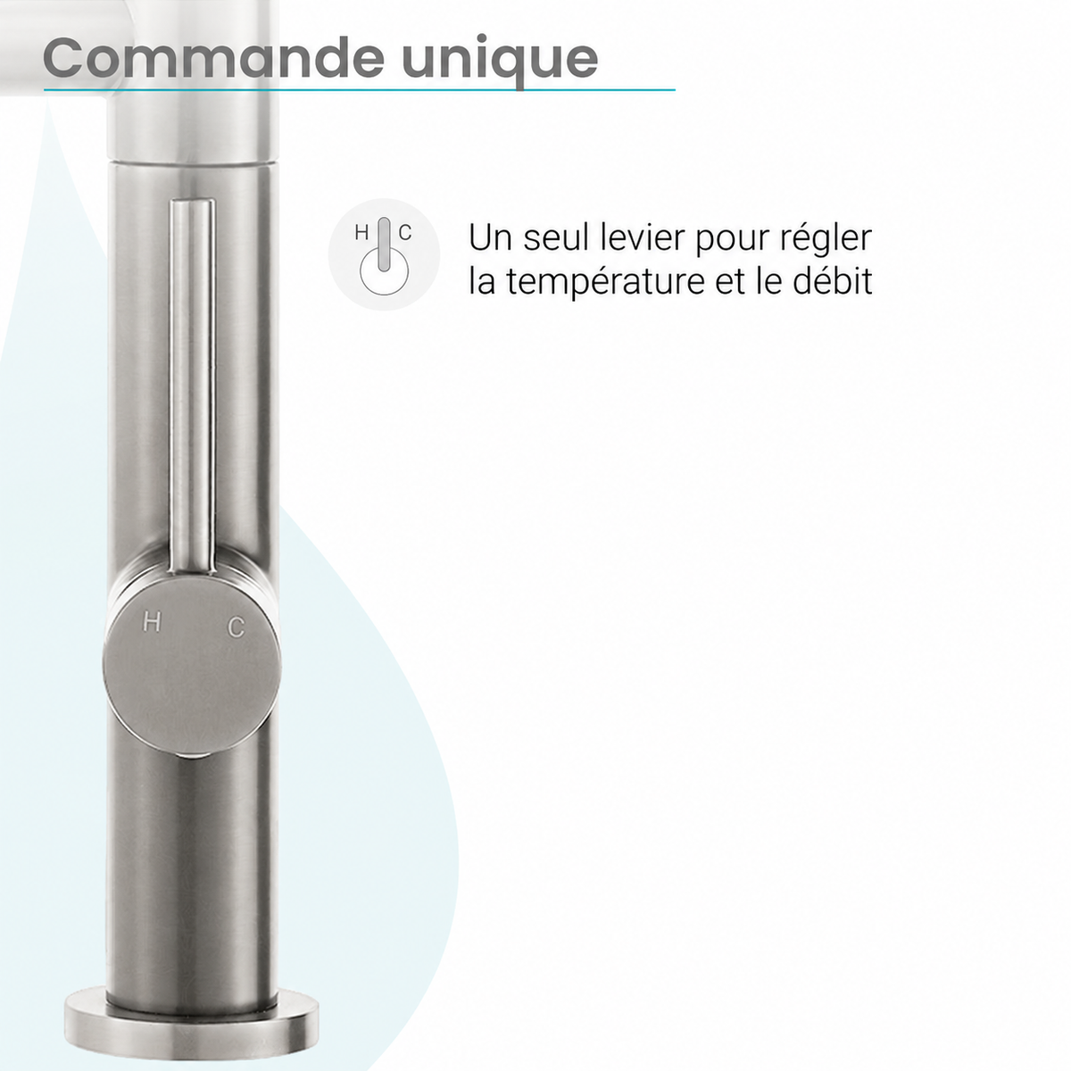 Nouvet Poignée unique, Pull-Down mitigeur de cuisine avec Pot Filler – finition nickel brossé