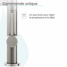 Nouvet Poignée unique, Pull-Down mitigeur de cuisine avec Pot Filler – finition nickel brossé