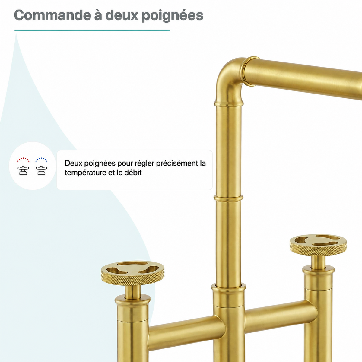 Avallon Pro Widespread mitigeur de cuisine avec Side Sprayer – finition or brossé