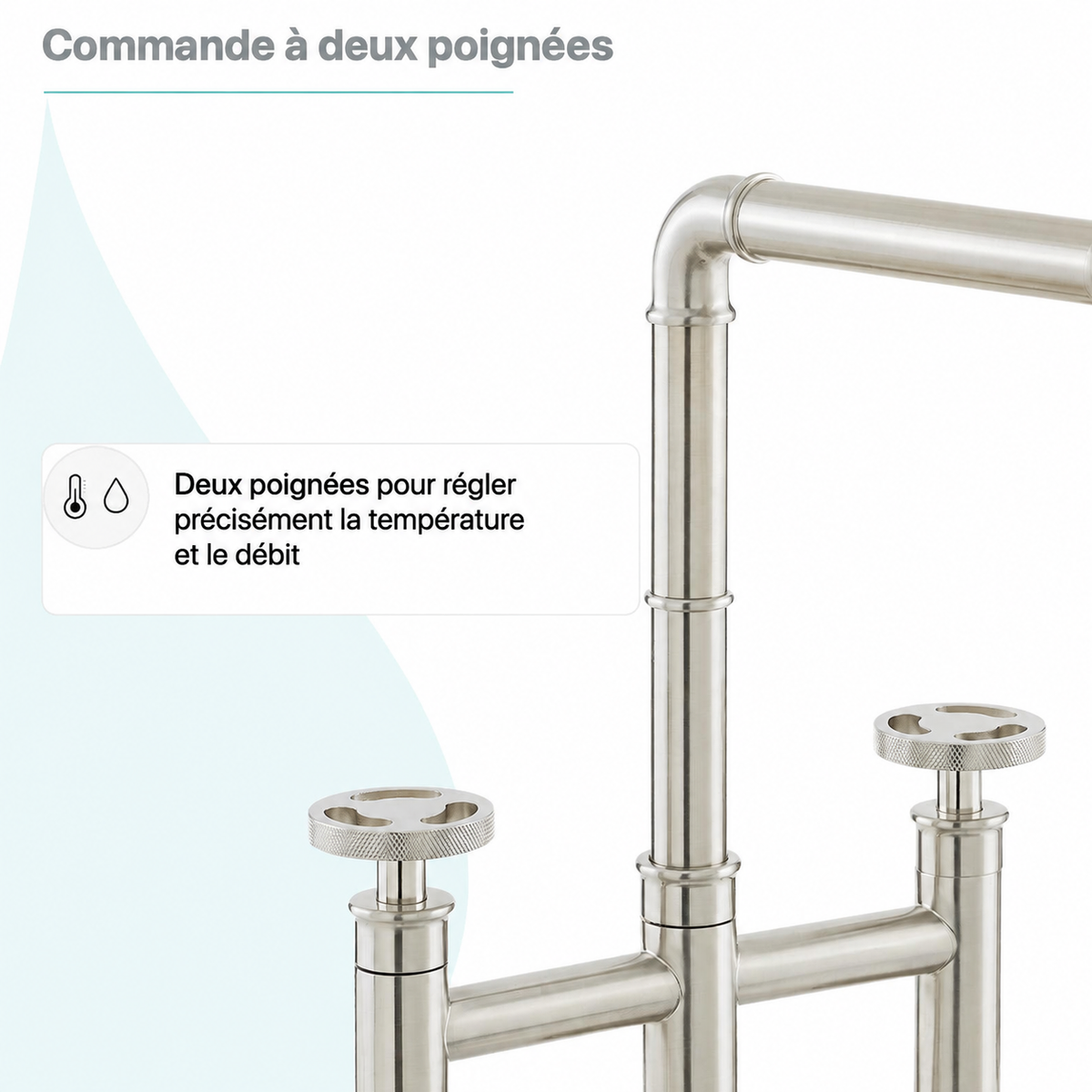 Avallon Pro Widespread mitigeur de cuisine avec Side Sprayer – finition nickel brossé