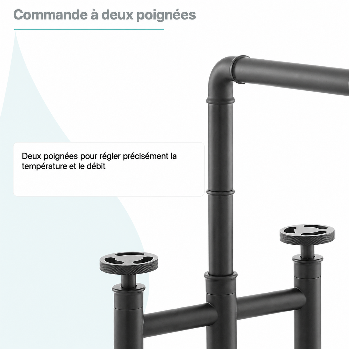 Avallon Pro Widespread mitigeur de cuisine avec Side Sprayer – finition noir mat
