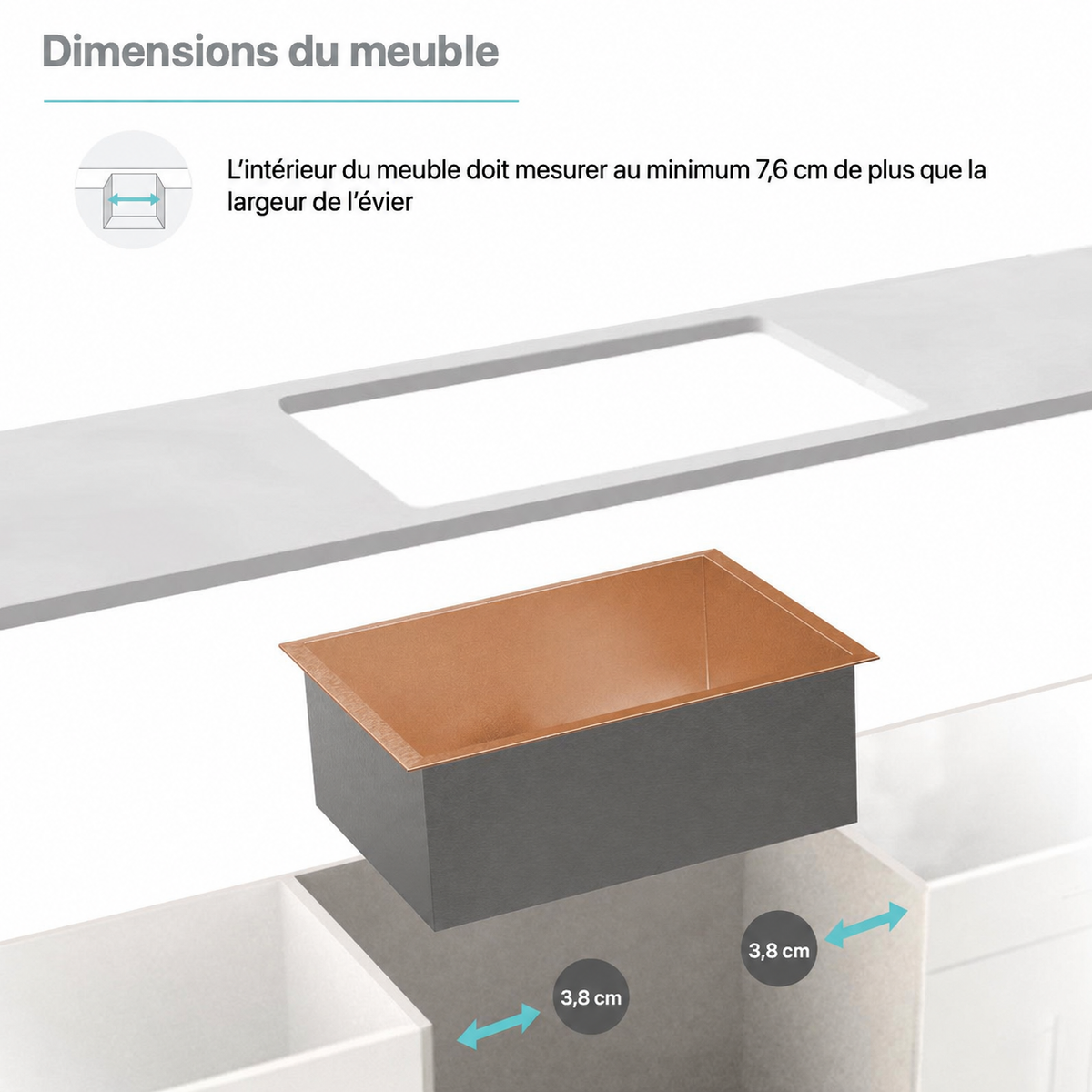 Rivage 83,8 × 50,8 cm acier inoxydable, Dual Basin, Undermount évier de cuisine – finition Rose or