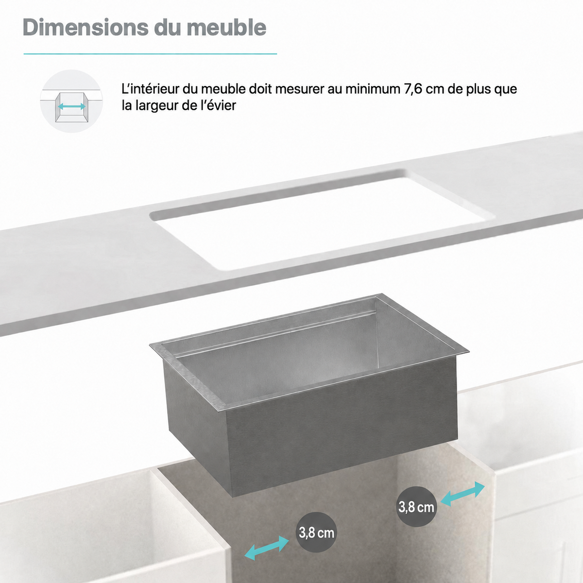 Rivage 83,8 × 48,3 cm simple Basin Undermount Kitchen Workstation vasque
