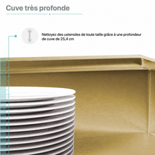 Tourner 76,2 × 48,3 cm acier inoxydable, simple Basin, Undermount Kitchen Workstation vasque – finition or