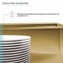 Tourner 81,3 cm 18 Gauge acier inoxydable Undermount évier de cuisine – finition or poli