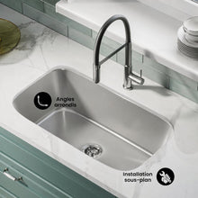 Toulouse 81,3 × 45,7 cm acier inoxydable, simple Basin, Under-Mount évier de cuisine
