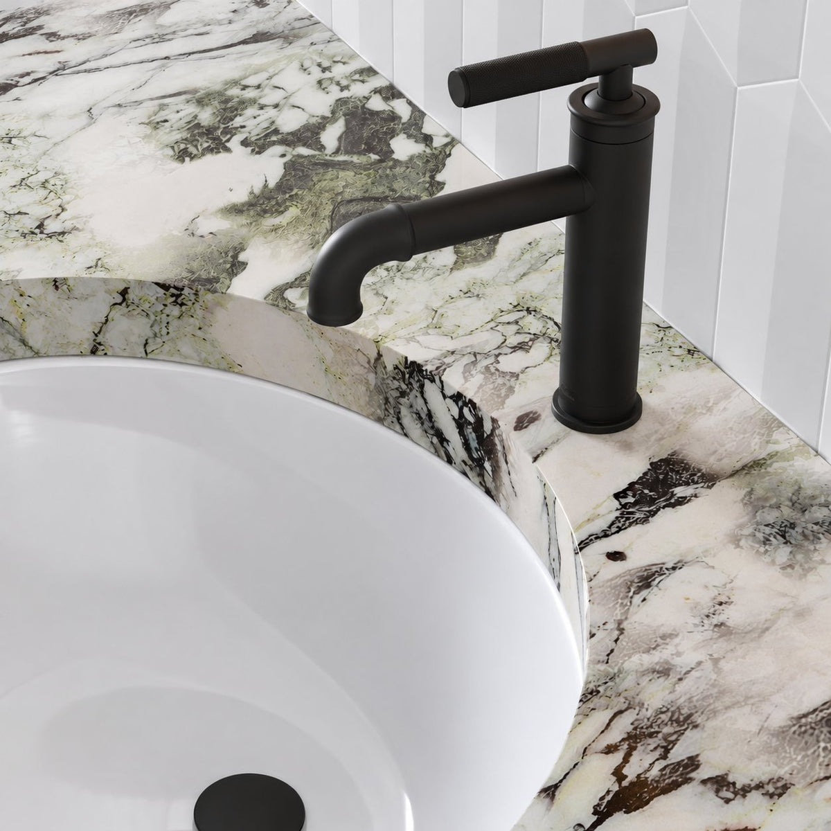 Avallon monotrou, monocommande Sleek, mitigeur de lavabo – finition noir mat