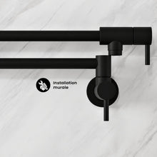 Ivy Retractable mural Pot Filler – finition noir mat