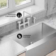 Avallon Pro Widespread mitigeur de cuisine avec Side Sprayer – finition blanc mat
