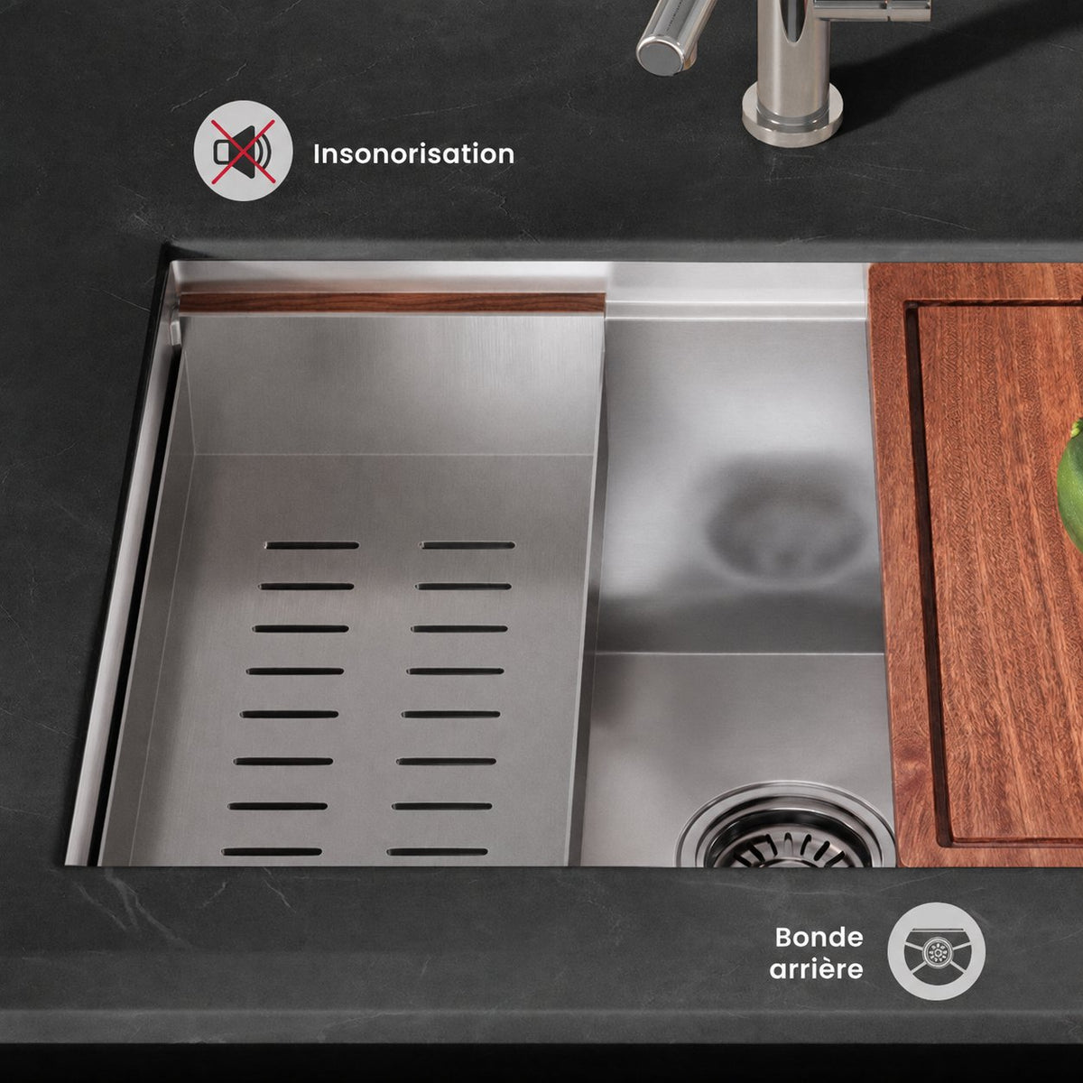 Rivage 76,2 × 48,3 cm simple Basin Undermount Kitchen Workstation vasque