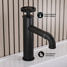 Avallon monotrou, monocommande Wheel, mitigeur de lavabo – finition noir mat