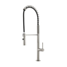 Chalet Poignée unique, Pull-Down mitigeur de cuisine – finition nickel brossé