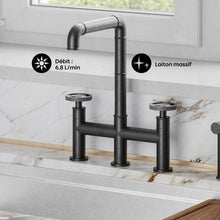 Avallon Pro Widespread mitigeur de cuisine avec Side Sprayer – finition noir mat