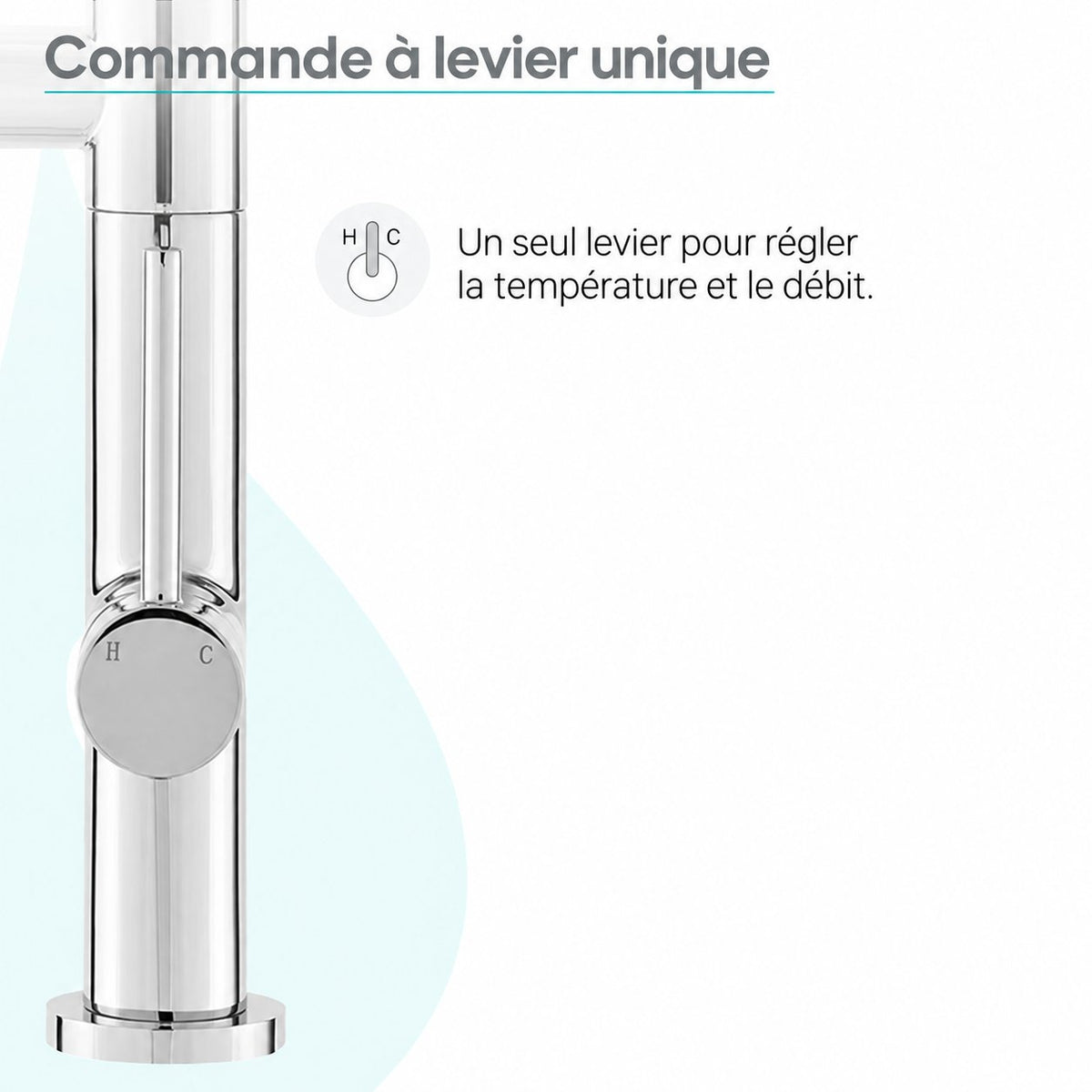 Nouvet Poignée unique, Pull-Down mitigeur de cuisine avec Pot Filler – finition Chrome
