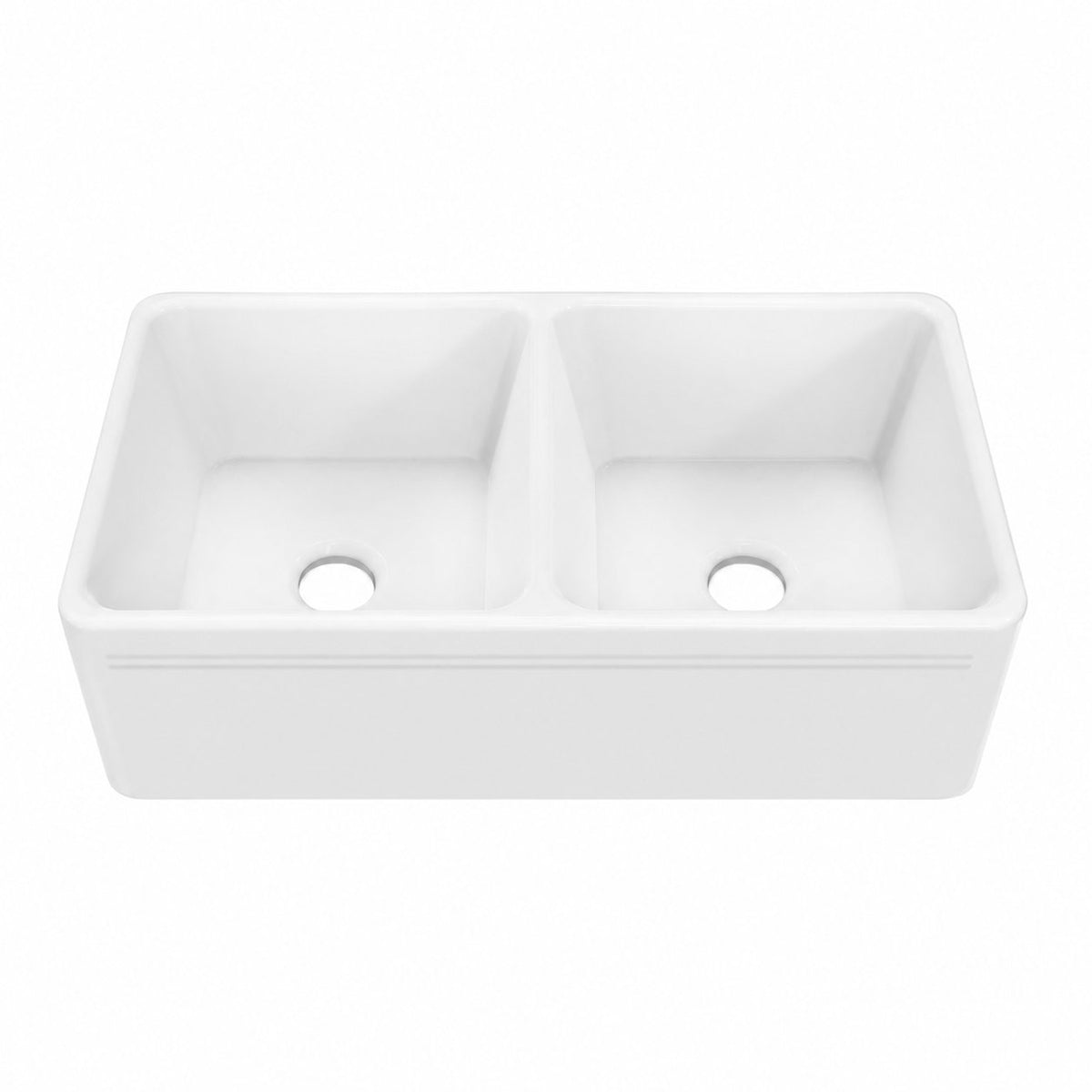 Delice 86,4 cm double Basin céramique Farmhouse évier de cuisine – finition blanc brillant
