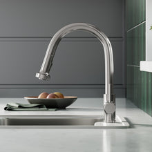 Nouvet Poignée unique, Pull-Down mitigeur de cuisine – finition nickel brossé