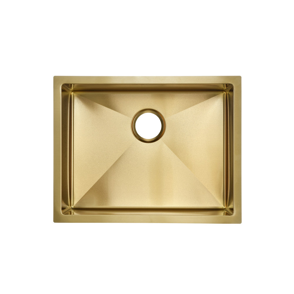 Rivage 58,4 × 45,7 cm acier inoxydable, simple Basin, Undermount évier de cuisine, or