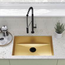 Tourner 68,6 × 48,3 cm acier inoxydable, simple Basin, Undermount évier de cuisine – finition or