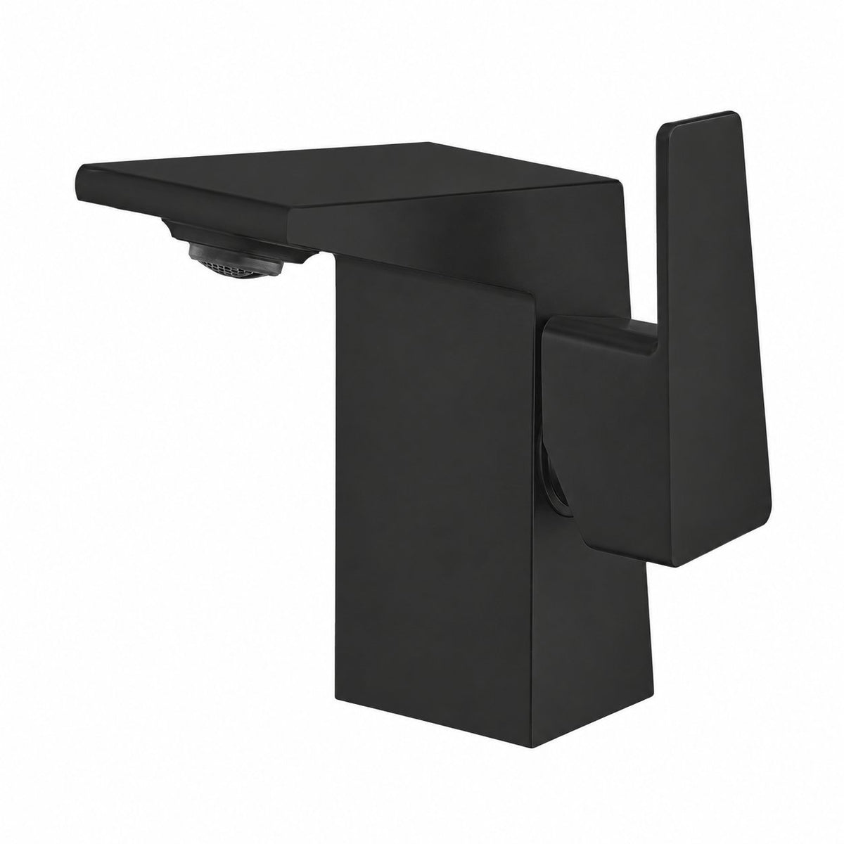 Carre monotrou, monocommande, mitigeur de lavabo – finition noir mat