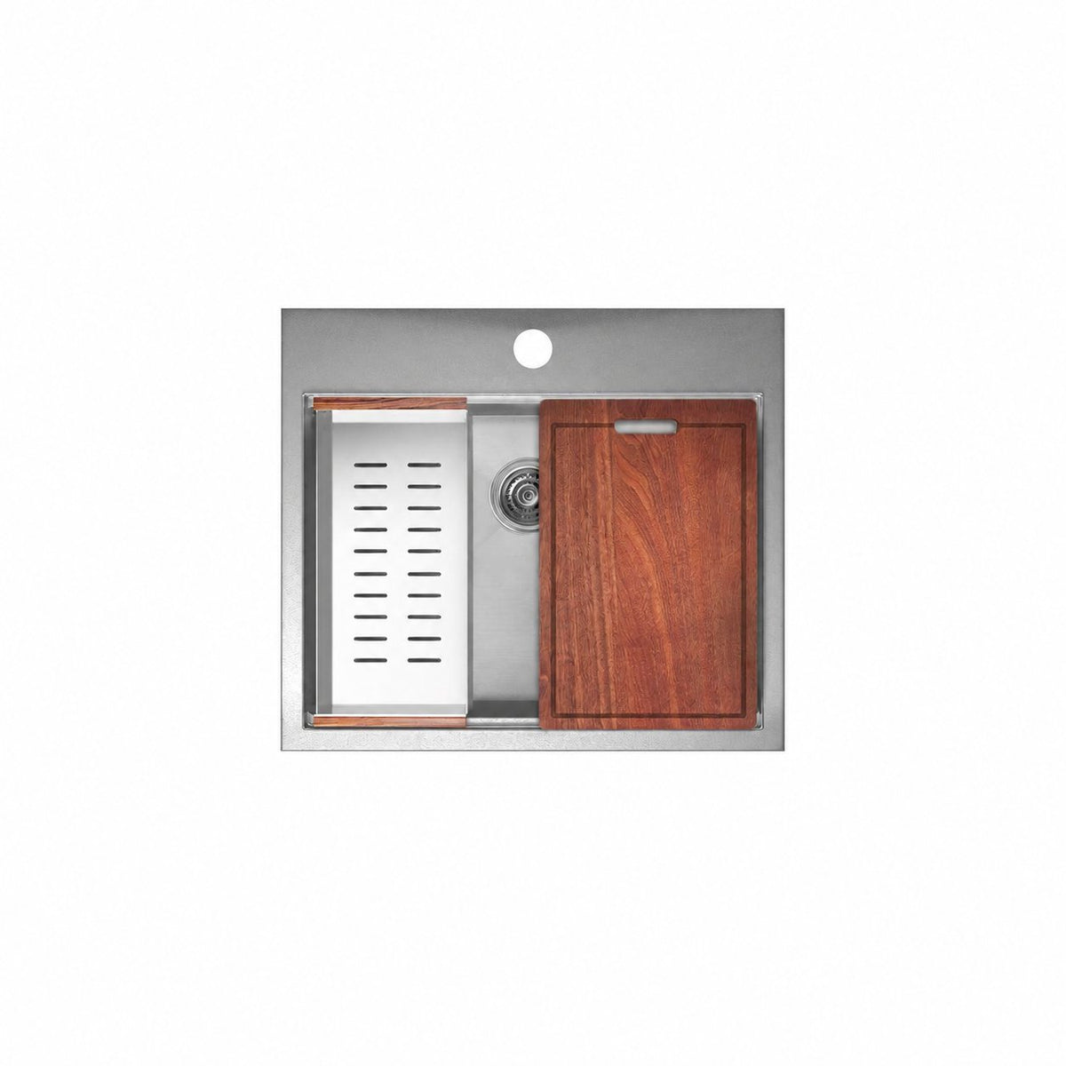 Ravi simple Basin 63,5 × 55,9 cm Topmount Kitchen Workstation vasque