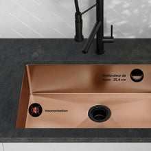 Rivage 76,2 × 45,7 cm acier inoxydable, simple Basin, Undermount évier de cuisine, Rose or