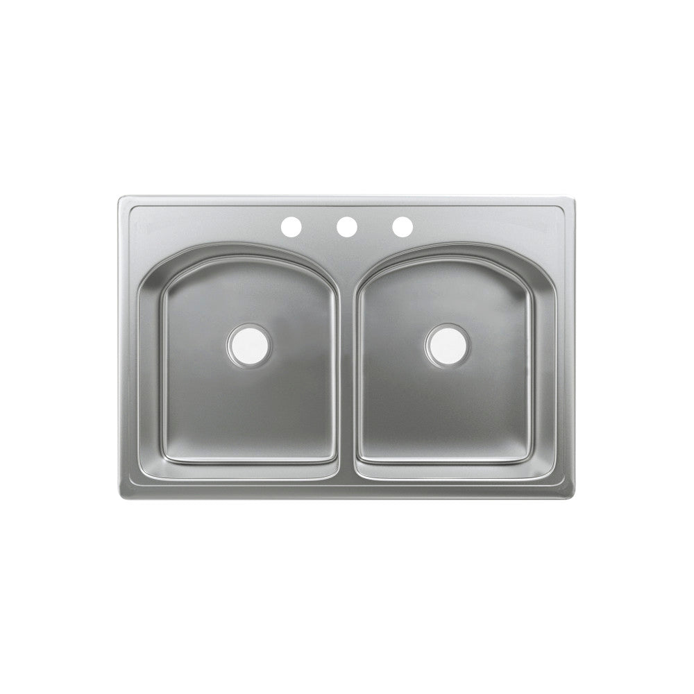 Ouvert 83,8 × 55,9 cm acier inoxydable, Dual Basin, Top-Mount évier de cuisine