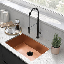 Tourner 68,6 × 48,3 cm acier inoxydable, simple Basin, Undermount évier de cuisine – finition Rose or