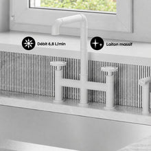 Avallon Pro Widespread mitigeur de cuisine avec Side Sprayer – finition blanc mat