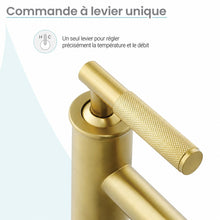 Avallon monotrou, monocommande Sleek, mitigeur de lavabo – finition or brossé
