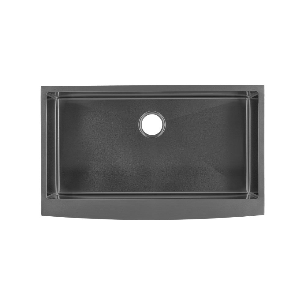 Rivage 83,8 × 53,3 cm acier inoxydable, simple Basin, Farmhouse évier de cuisine avec Apron – finition noir