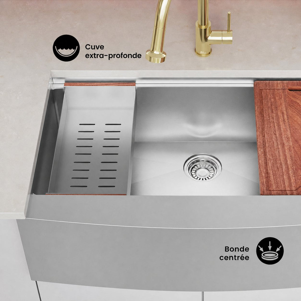 Rivage 91,4 × 55,9 cm simple Basin Apron Kitchen Workstation vasque