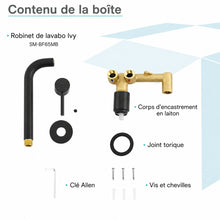 Ivy monocommande mural mitigeur de lavabo – finition noir mat
