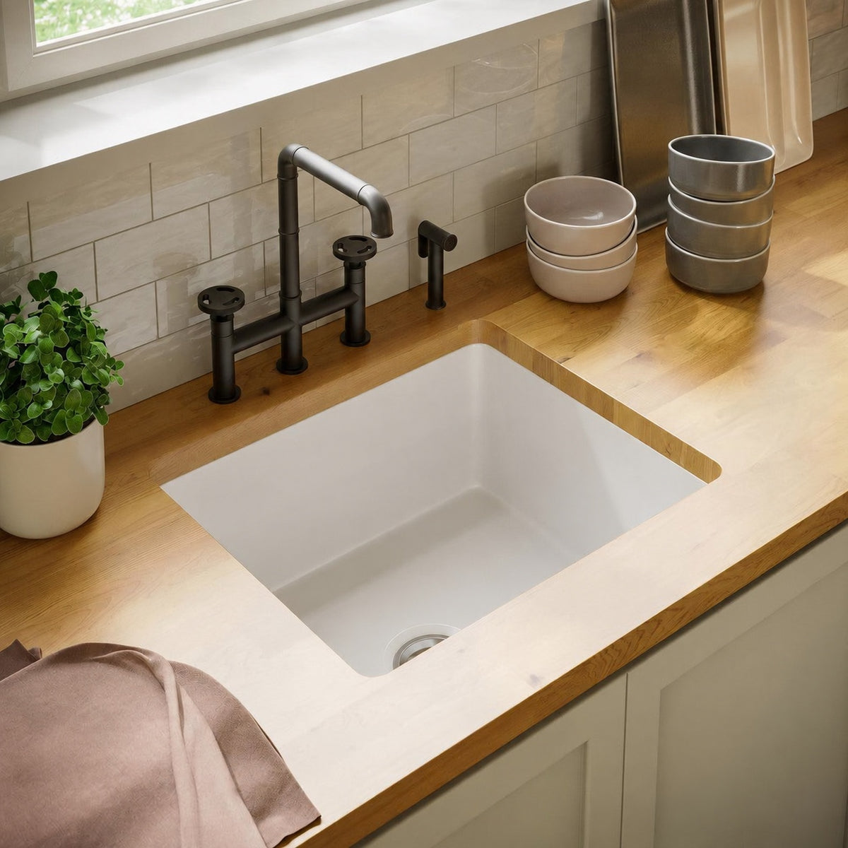 Rochelle 61 × 45,7 cm ceramic simple basin, drop-in/undermount kitchen vasque