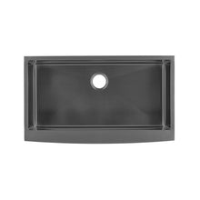 Rivage 91,4 × 53,3 cm acier inoxydable, simple Basin, Farmhouse évier de cuisine avec Apron – finition noir