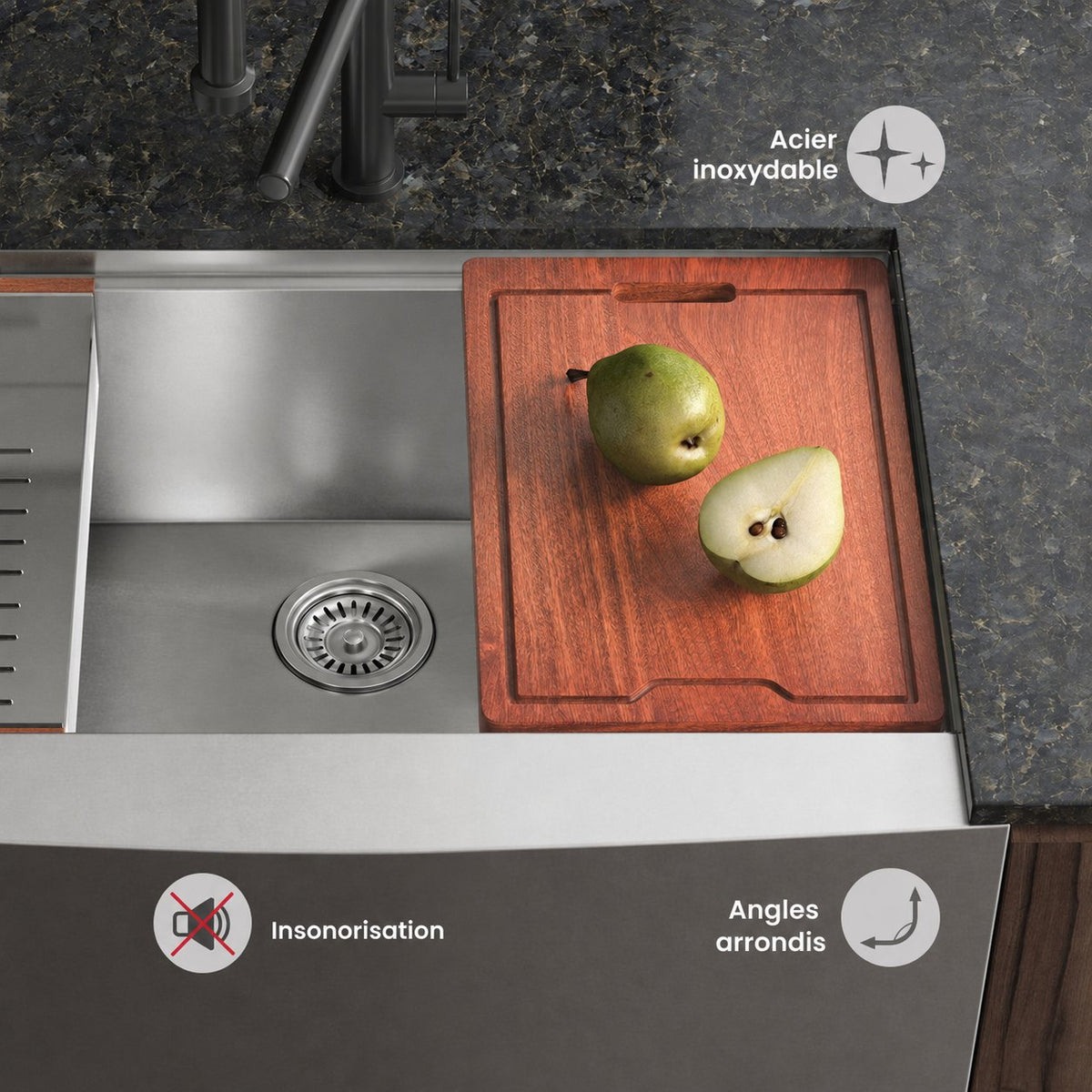 Rivage 76,2 × 55,9 cm simple Basin Apron Kitchen Workstation vasque