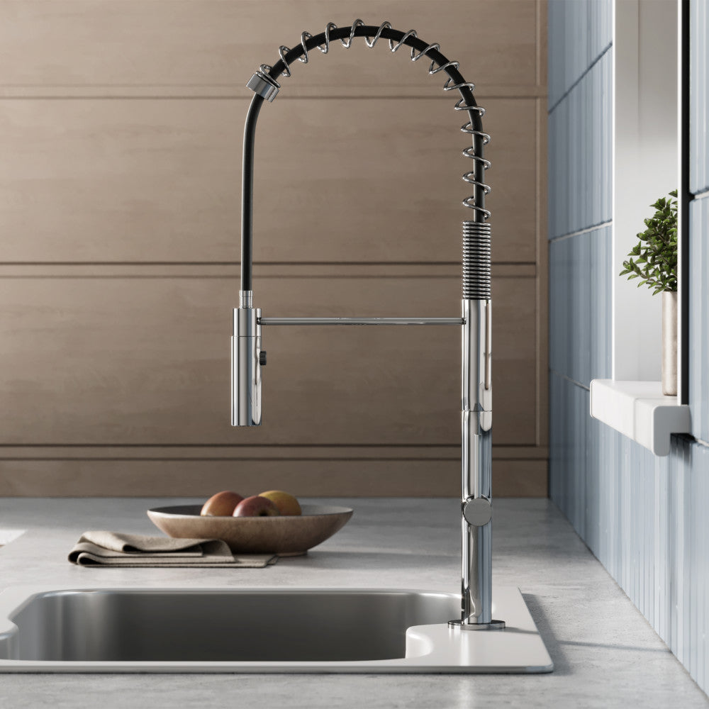 Chalet Poignée unique, Pull-Down mitigeur de cuisine – finition Chrome