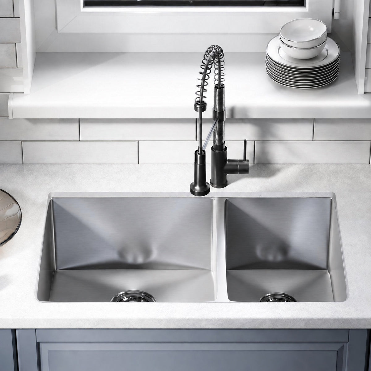 Rivage 83,8 × 50,8 cm acier inoxydable, Dual Basin, Undermount évier de cuisine