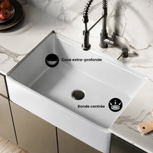 Elegance 83,8 cm x 50,8 cm simple Basin Fireclay Workstation évier de cuisine – finition blanc brillant