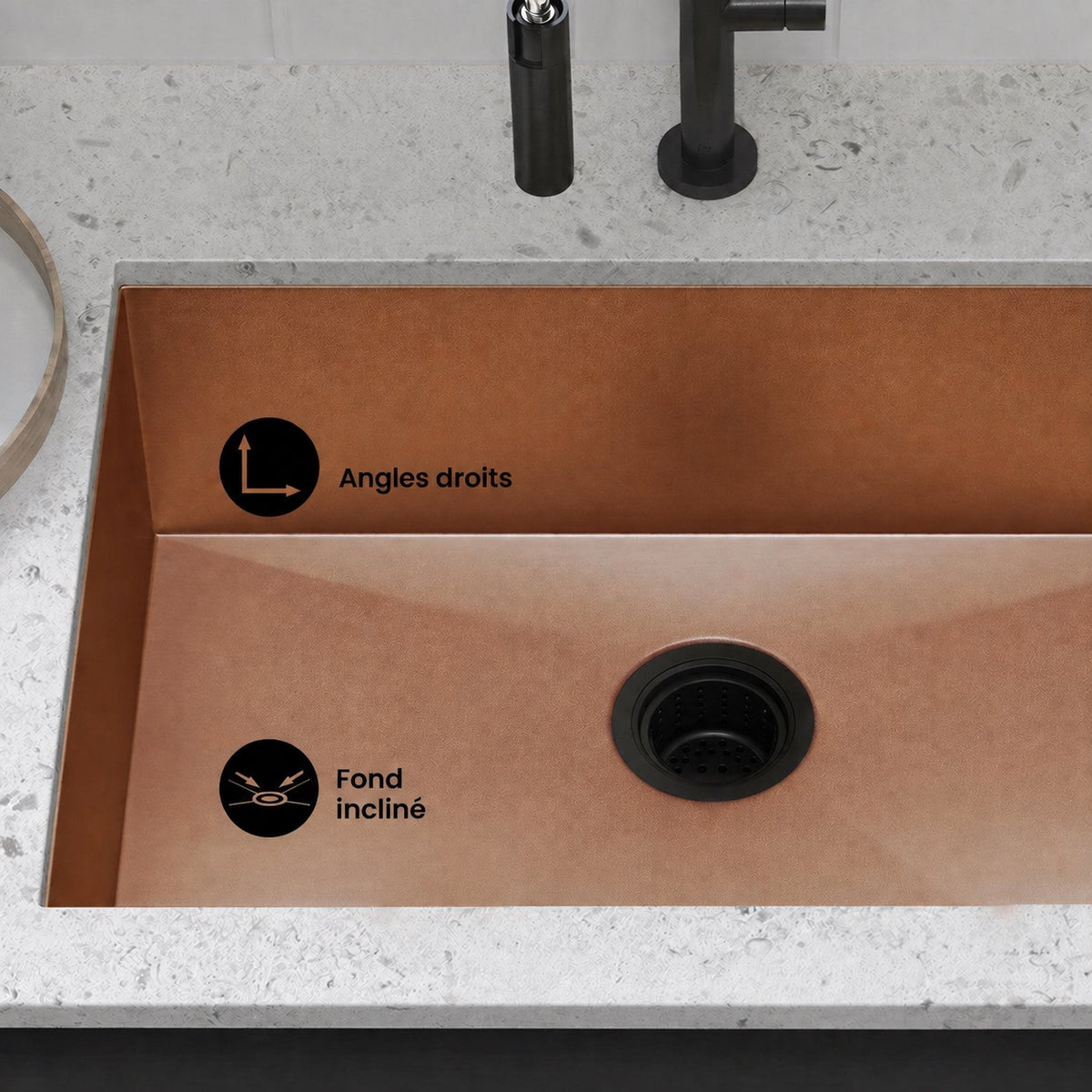 Tourner 68,6 × 48,3 cm acier inoxydable, simple Basin, Undermount évier de cuisine – finition Rose or