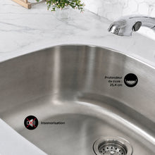 Toulouse 23 5/8 x 21 acier inoxydable, simple Basin, Undermount évier de cuisine