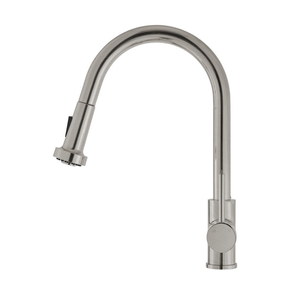 Nouvet Poignée unique, Pull-Down mitigeur de cuisine – finition nickel brossé