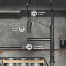 Nouvet Poignée unique, Pull-Down mitigeur de cuisine avec Pot Filler – finition Gunmetal gris