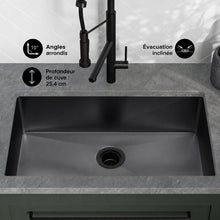 Rivage 76,2 × 45,7 cm acier inoxydable, simple Basin, Undermount évier de cuisine,noir