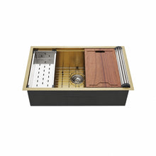 Tourner 81,3 cm 18 Gauge acier inoxydable Undermount évier de cuisine – finition or poli