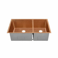 Rivage 83,8 × 50,8 cm acier inoxydable, Dual Basin, Undermount évier de cuisine – finition Rose or