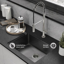 Rivage 58,4 × 45,7 cm acier inoxydable, simple Basin, Undermount évier de cuisine, noir