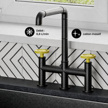 Avallon Pro mitigeur de cuisine – finition noir mat & Yellow